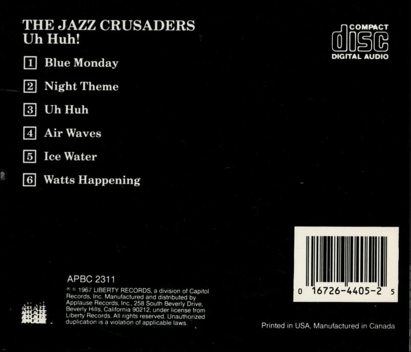 Jazz Crusaders (재즈 크루세이더스) - Uh Huh(미국반)