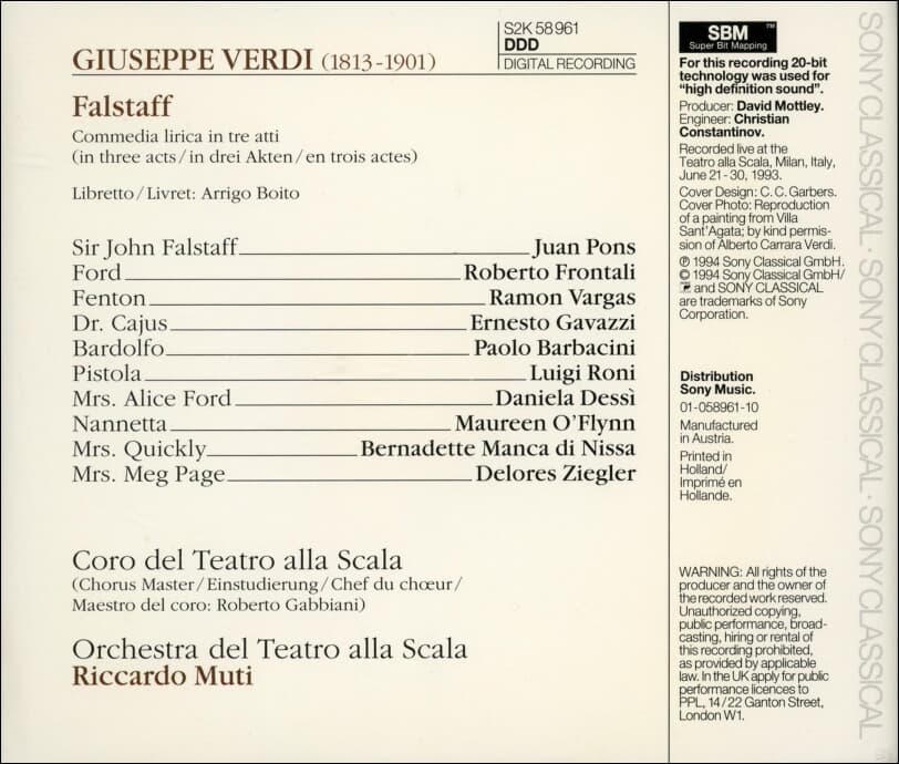 GIUSEPPE -  VERDI FALSTAFF (2cd) (유럽반)