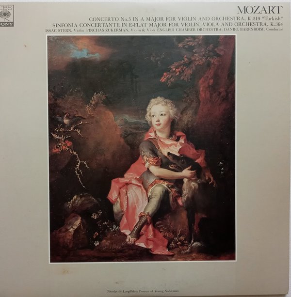 LP(수입) 모짜르트: 바이올린 협주곡 5번, 바이올린 비올라와 오케스트라를 위한 협주교향곡 - 주커만 / 스턴 / 바렌보임 