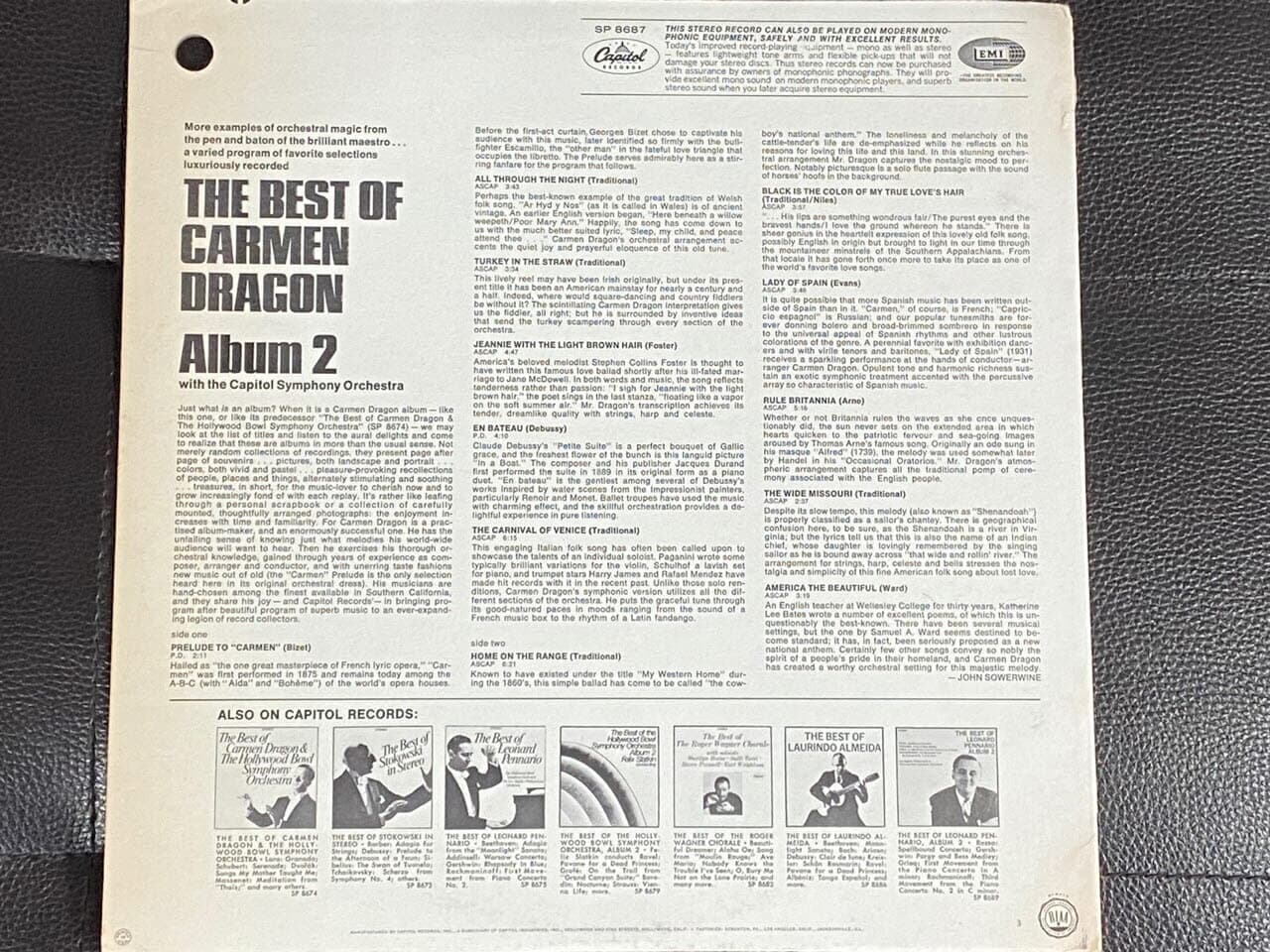 [LP] The Best Of Carmen Dragon Album 2 LP [U.S반]