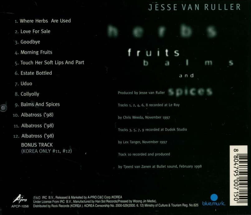 Jesse Van Ruller - Herbs, Fruits, Balms And Spices