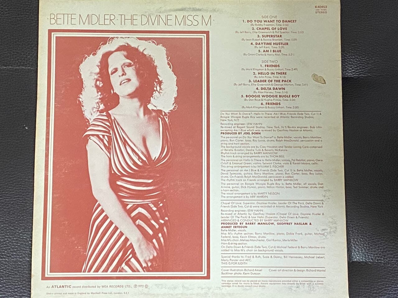 [LP] 베트 미들러 - Bette Midler - The Divne Miss M LP [U.S반]