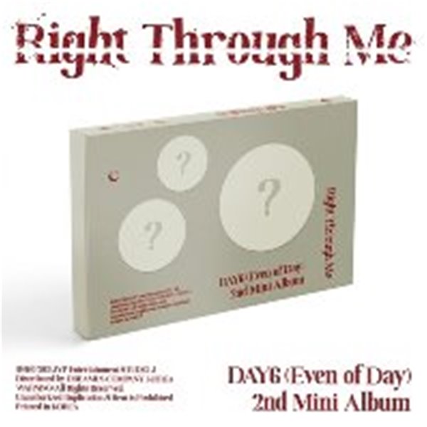 [미개봉] 데이식스 유닛 (Even of Day) / Right Through Me (2nd Mini Alubm)