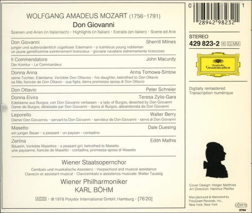 Mozart : Don Giovanni Highlights / Karl Bohm (US반)