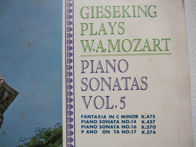 LP(수입) 모짜르트: Gieseking Plays Mozart Vol.5 - 발터 기제킹