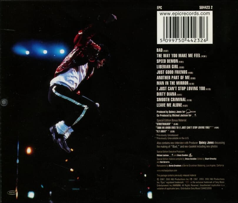 Michael Jackson (마이클 잭슨)  - Bad (EU반)