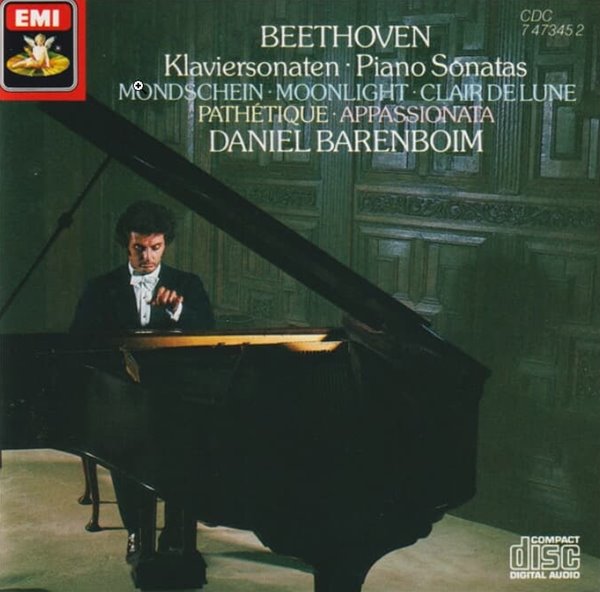 Beethoven: Barenboim - Piano Sonatas / Moonlight, Clair De Lune  (독일반)