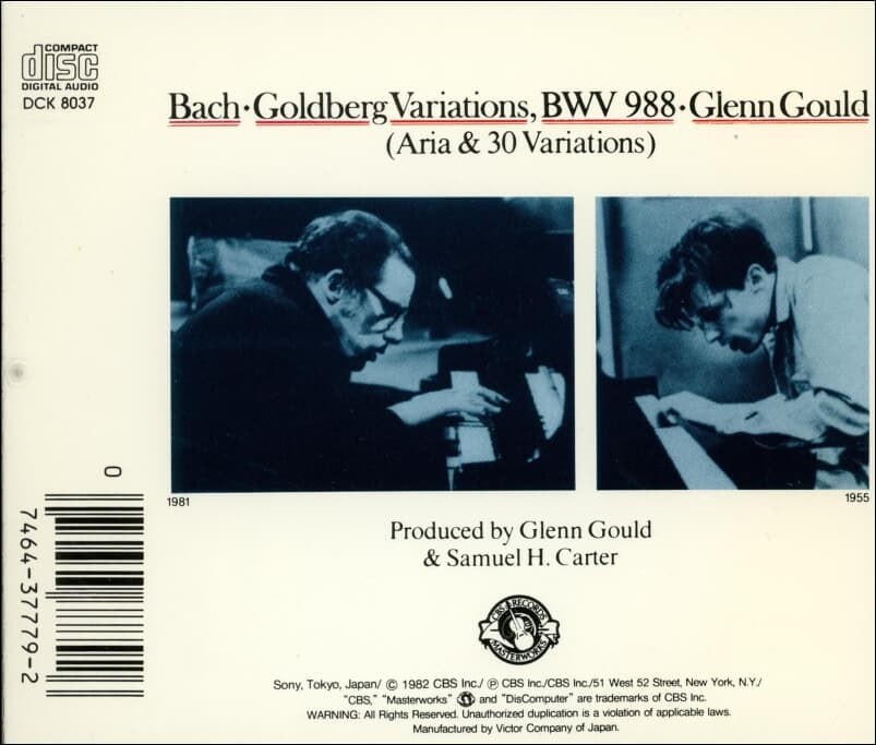 Bach : Glenn Gould - The Goldberg Variations  (US반)