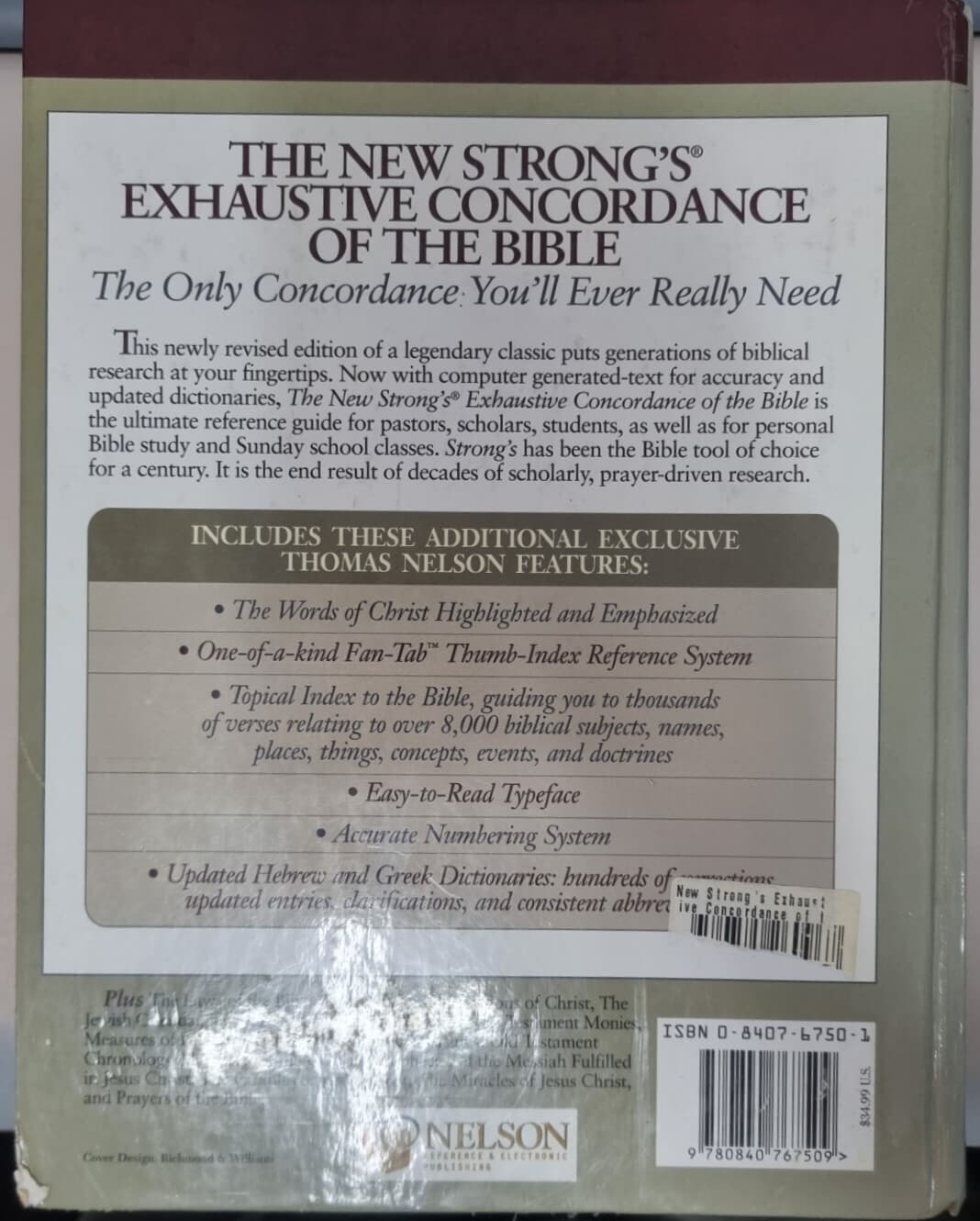 The New Strong's Exhaustive Concordance of the Bible