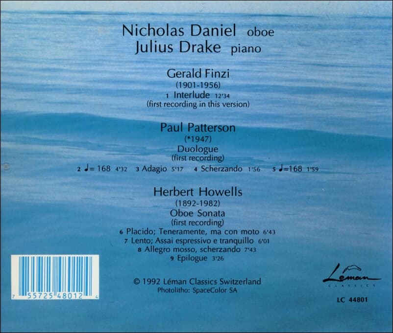 Nicholas Daniel , Julius Drake - Finzi, Patterson, Howells (Austria반)