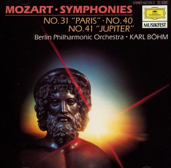 Mozart :  Karl Bohm - Symphonien Nr. 31 "Pariser" Nr. 40 Nr. 41 "Jupiter" (US반)