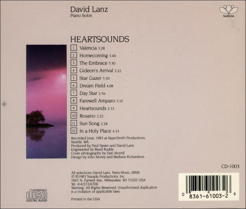 David Lanz(데이빗 란츠) - Heartsounds(US반)