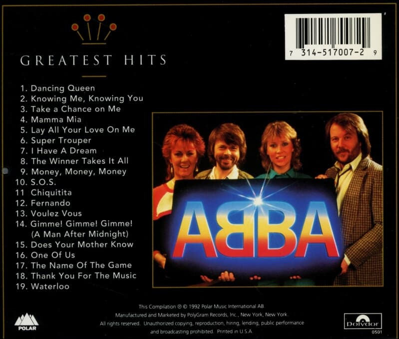 ABBA  - Gold (Greatest Hits)  (US반)