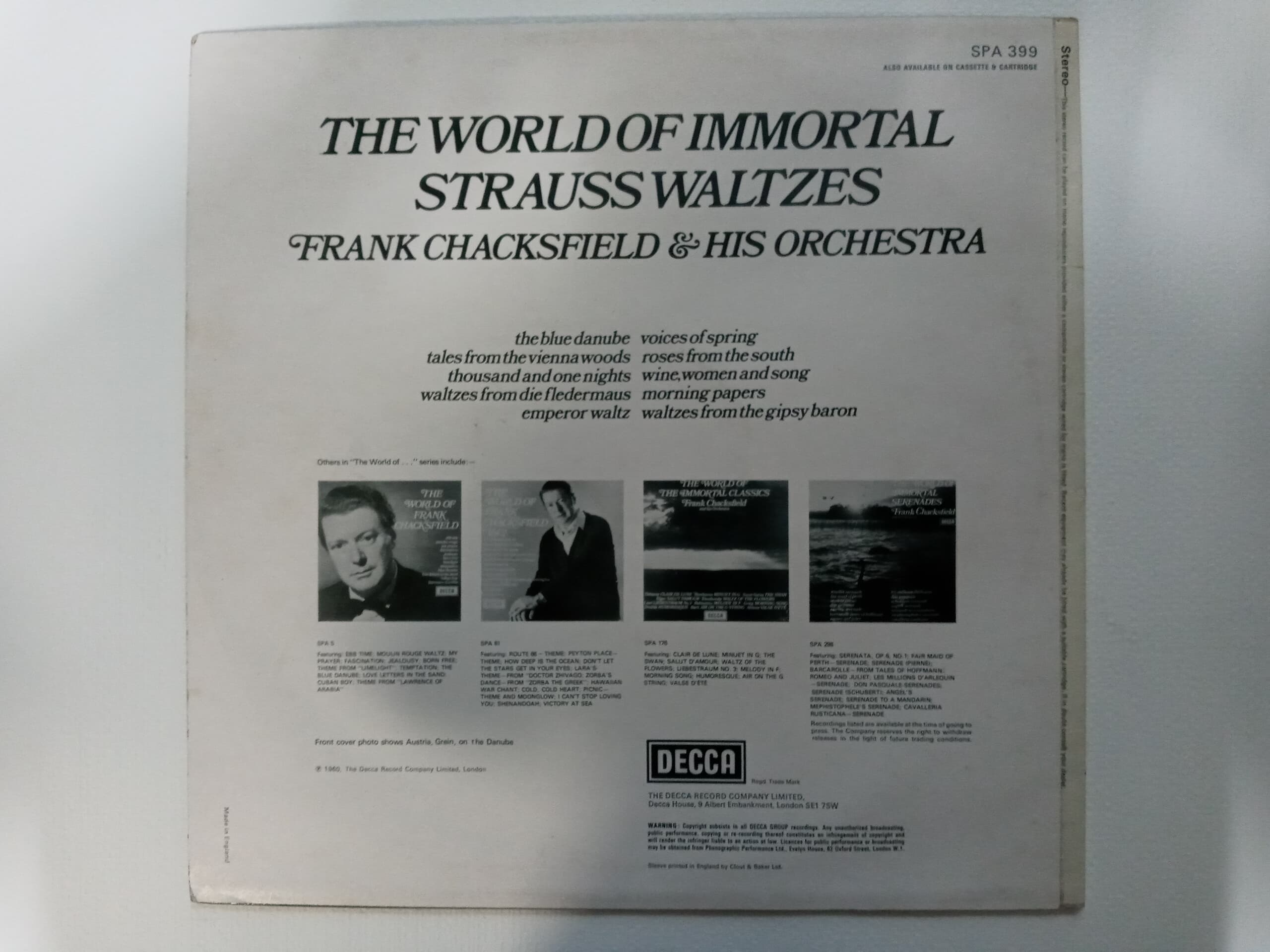 LP(수입) 프랭크 책스필드 Frank Chacksfield and His Orchestra: The World Of Immortal Strauss Waltzes