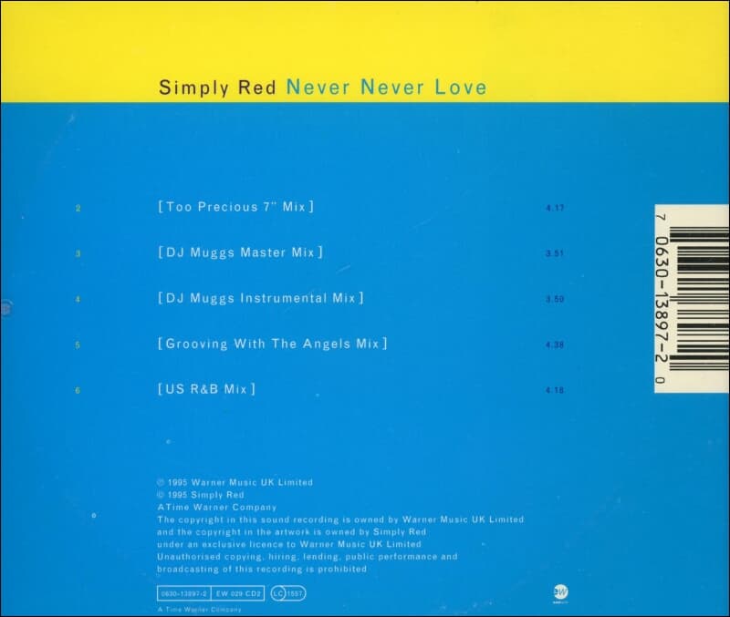 Simply Red (심플리 레드) -  Never Never Love (The Remixes)(UK반)