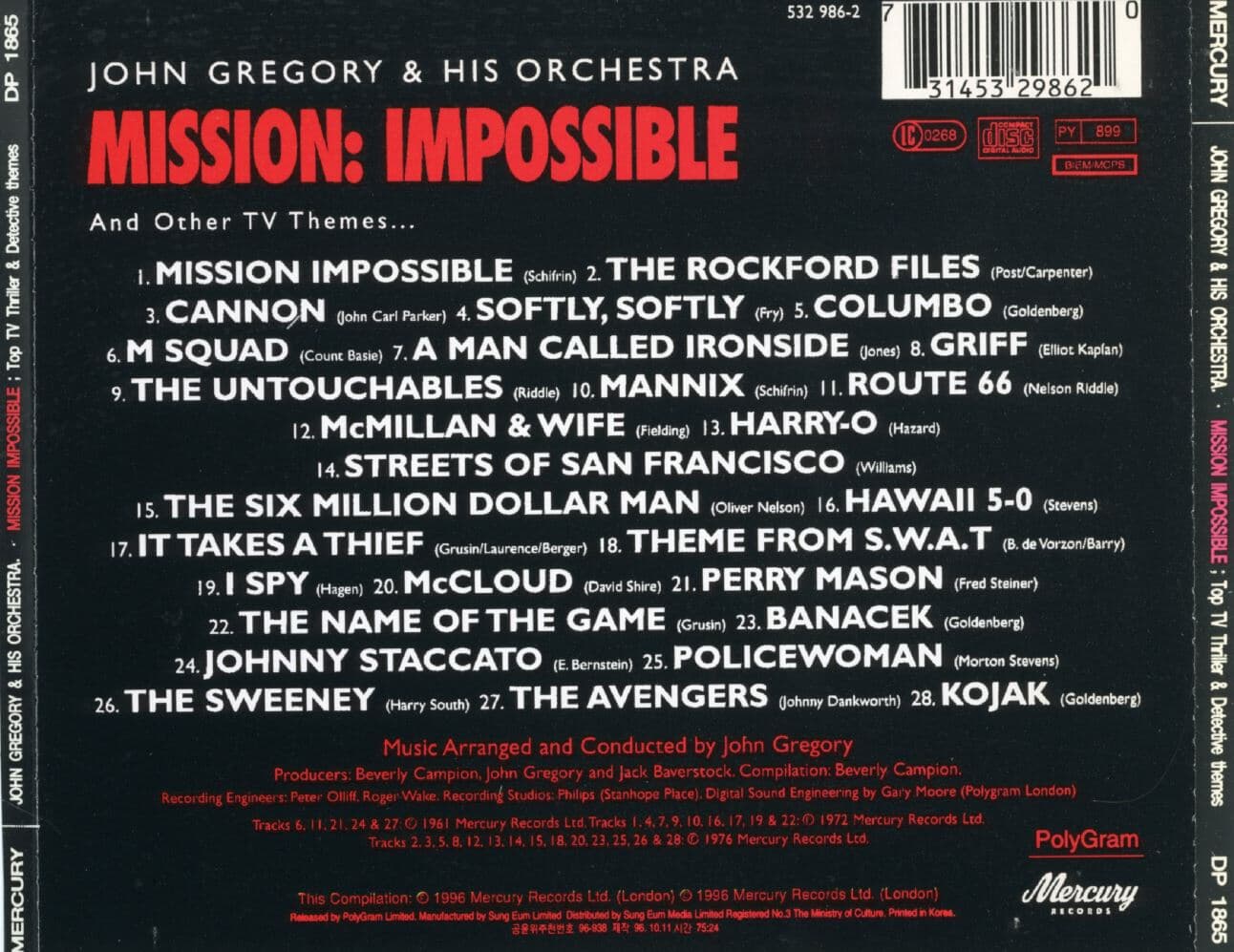 존 그레고리 - John Gregory - Mission Impossible TV Themes...