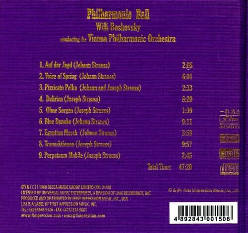 [수입] Philharmonic Ball - Willi Boskovsky  Vienna Philharmonic Orchestra [Lim][XRCD24]