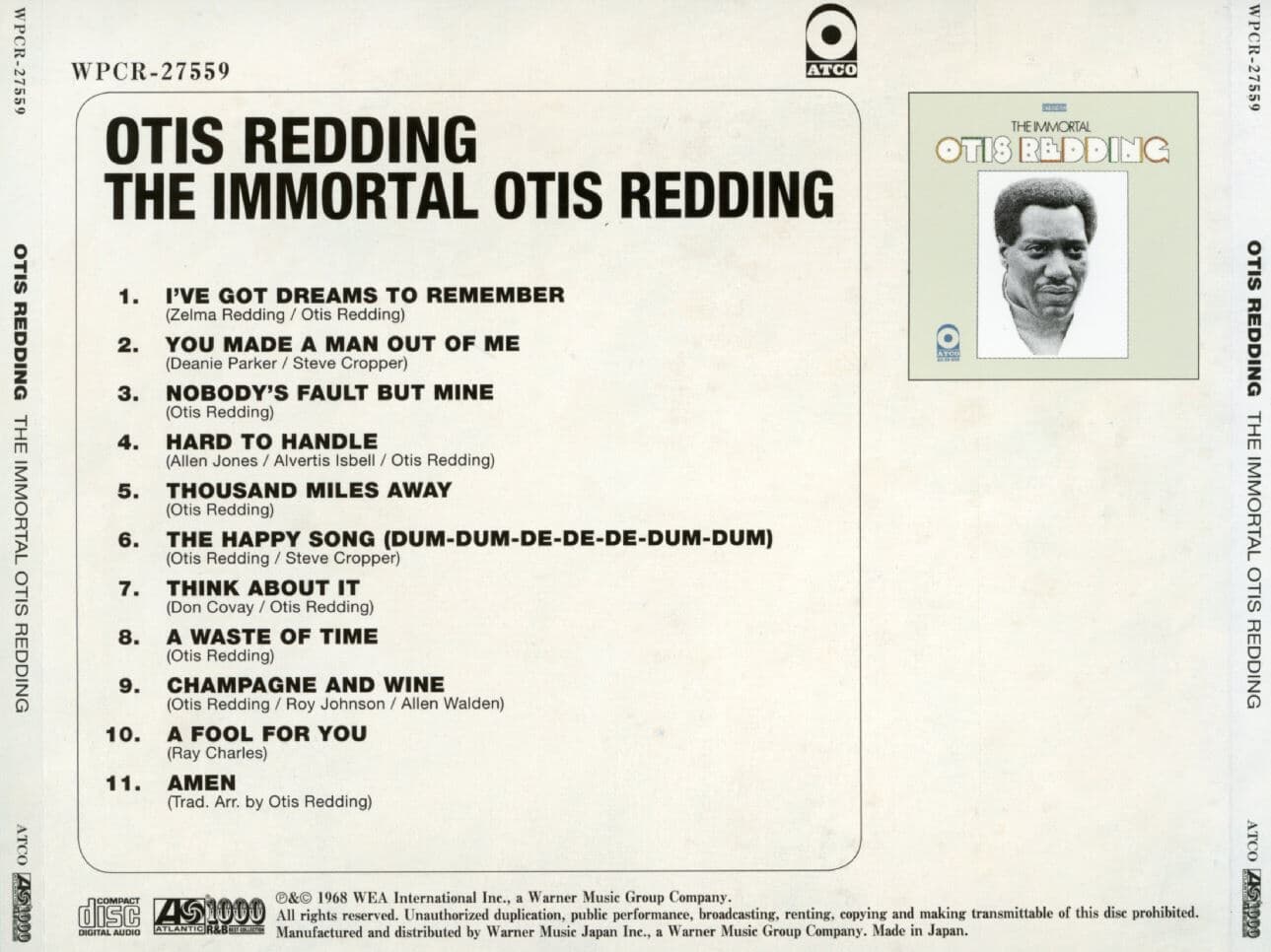 오티스 레딩 - Otis Redding - The Immortal Otis Redding [일본발매]