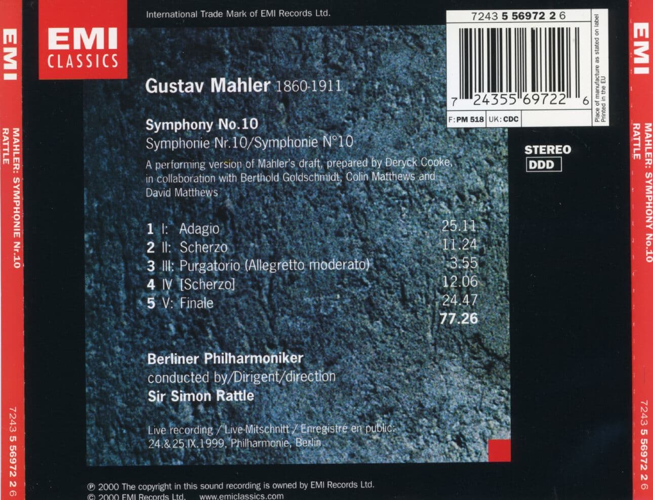 사이먼 래틀 - Simon Rattle - Mahler Symphony No.10 [E.U발매]