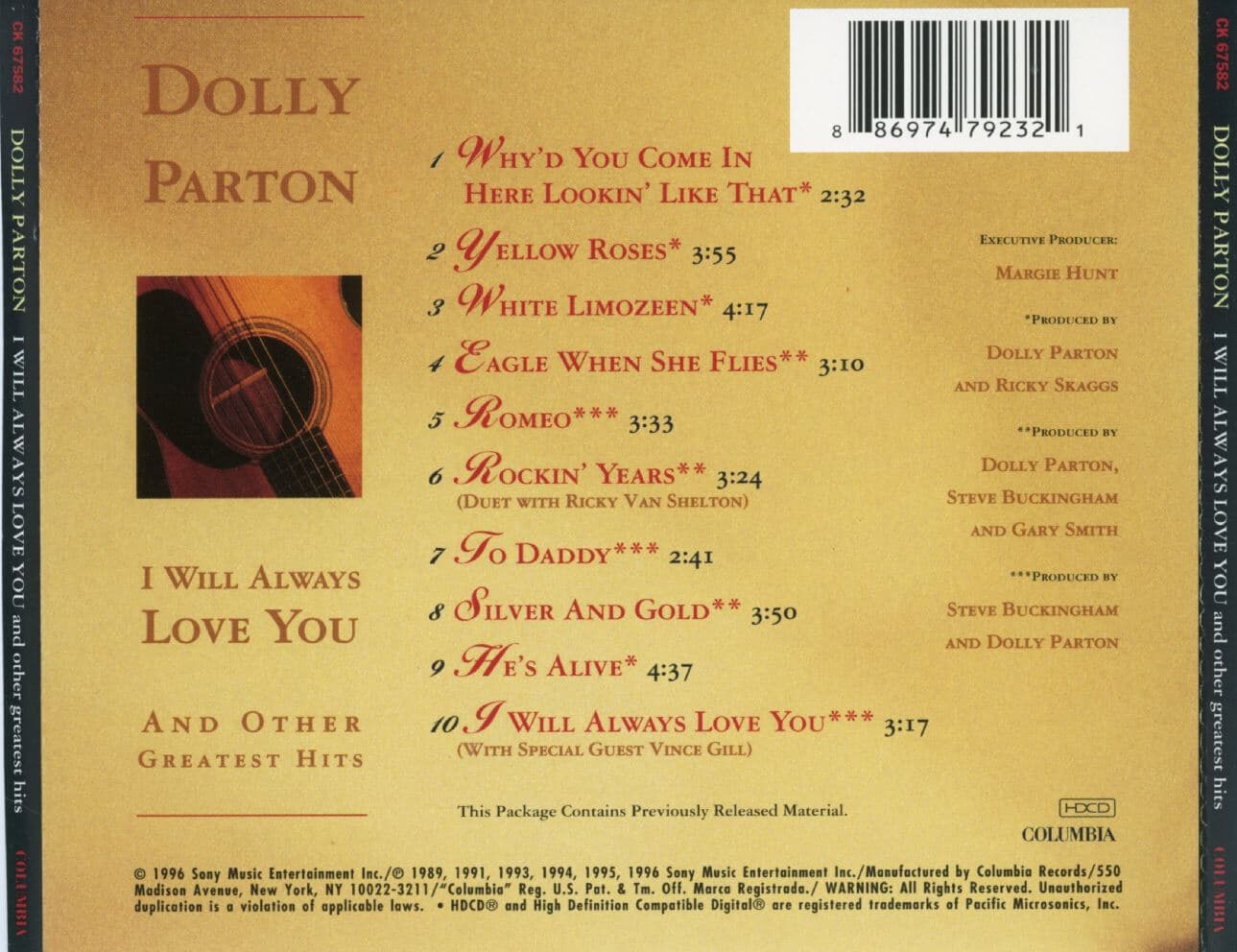 돌리 파튼 - Dolly Parton - I Will Always Love You And Other Greatest Hits [U.S발매]