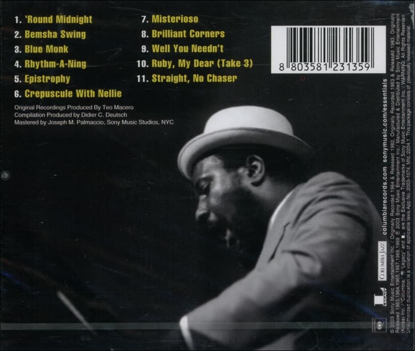 Thelonious Monk(델러니어스 몽크) - The Essential Thelonious Monk(미개봉)