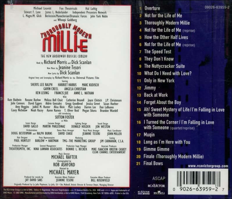 Thoroughly Modern Millie ((모던밀리) - Original Broadway Cast Recording  (US발매)(미개봉)