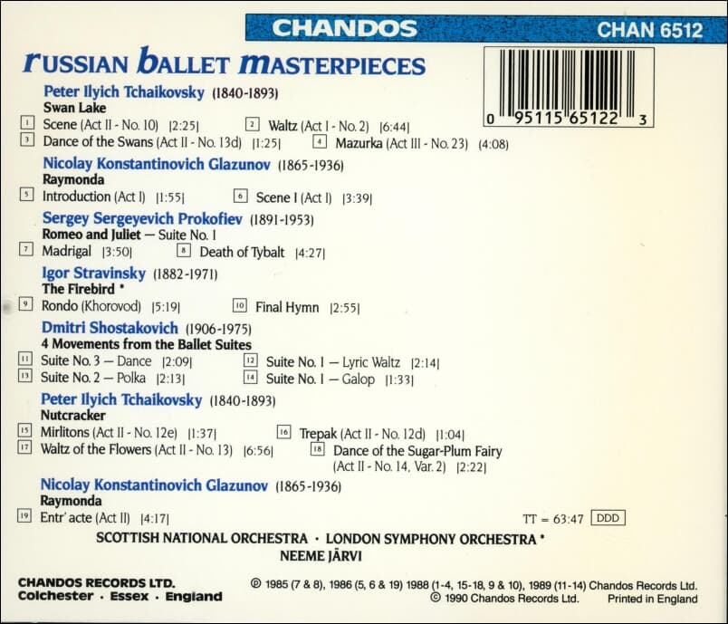 Russian Ballet Masterpieces - Neeme Jarvi (UK발매)