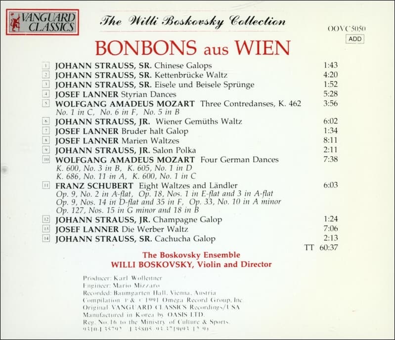Bonbons Aus Wien , Willi Boskovsky -  his Ensemble
