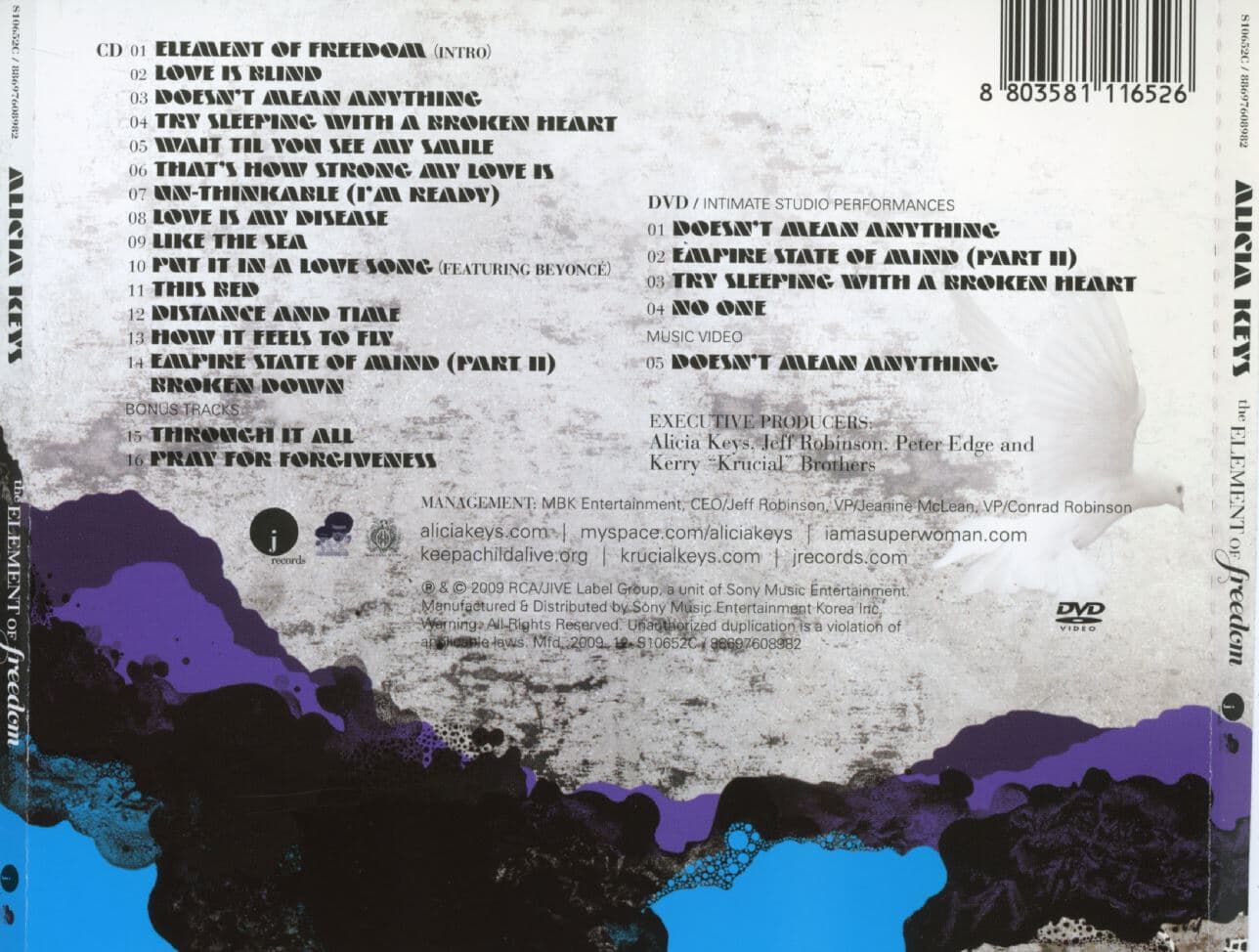 알리샤 키스 - Alicia Keys - The Element Of Freedom 2Cds [CD+DVD]