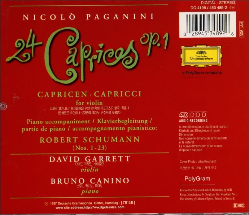 Paganini : Paganini Caprices -  David Garrett 