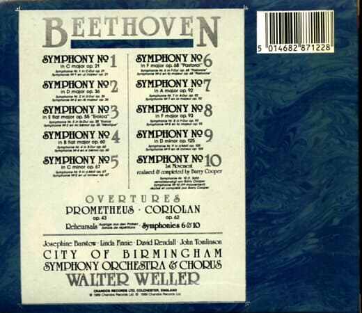 [수입] Beethoven Symphonies 1-9 Overtures  Walter Weller [Chandos] (6 CDs Box set)