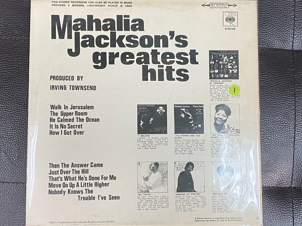 [LP] 마할리아 잭슨 - Mahalia Jackson - Mahalia Jackson's Greatest Hits LP [홀랜드반]