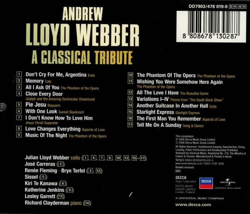 Andrew Lloyd Webber (앤드류 로이드 웨버)  - A Classical Tribute