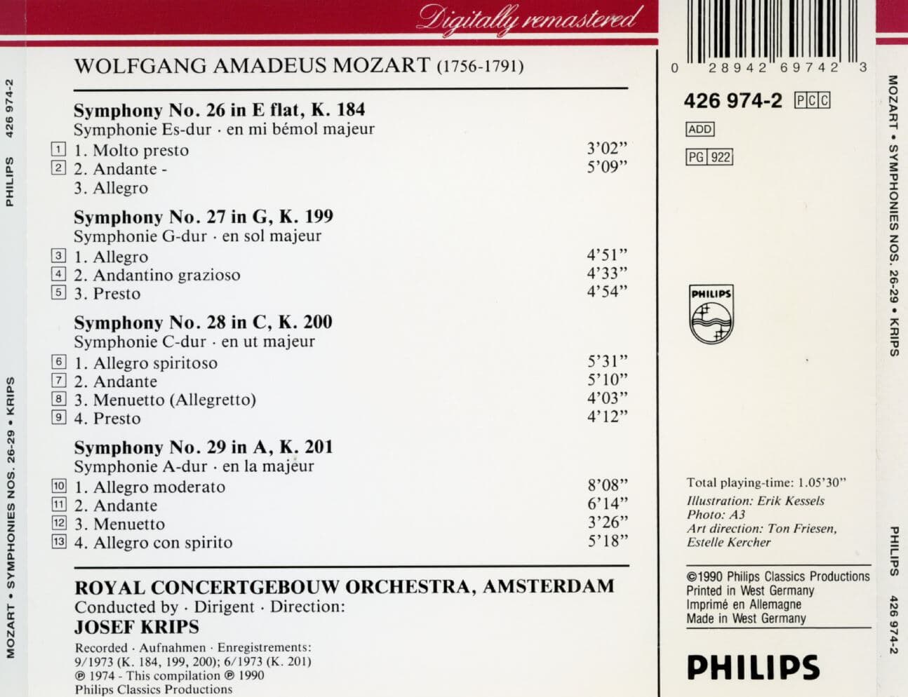 요제프 크립스 - Josef Krips - Mozart Symphonies Nos. 26.29 [독일발매]