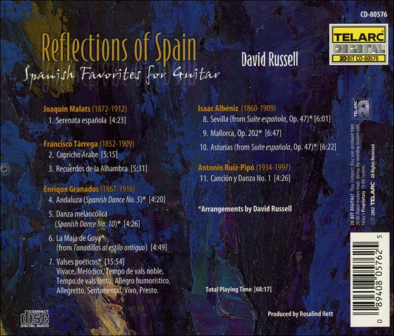 David Russell (데이비드 레셀) - Reflections Of Spain (스페인 기타음악 베스트) (US발매)