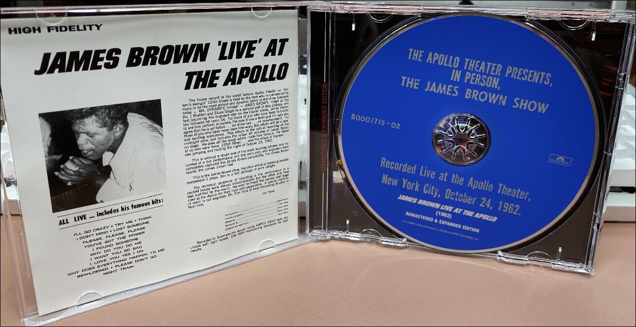 James Brown (제임스 브라운) -  Live At The Apollo  (1962) Expanded Edition(US발매)