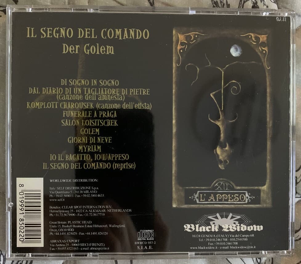 [중고CD] IL SEGNO DEL COMANDO - Der Golem (Black Widow) Made In Italy