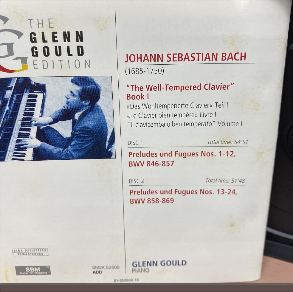 Bach : Das Wohltemperierte Clavier I  - Glenn Gould (2cd) (Holland발매) 