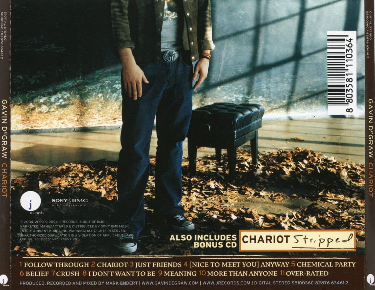 게빈 디그로 - Gavin Degraw - Chariot 2Cds (Bonus CD)