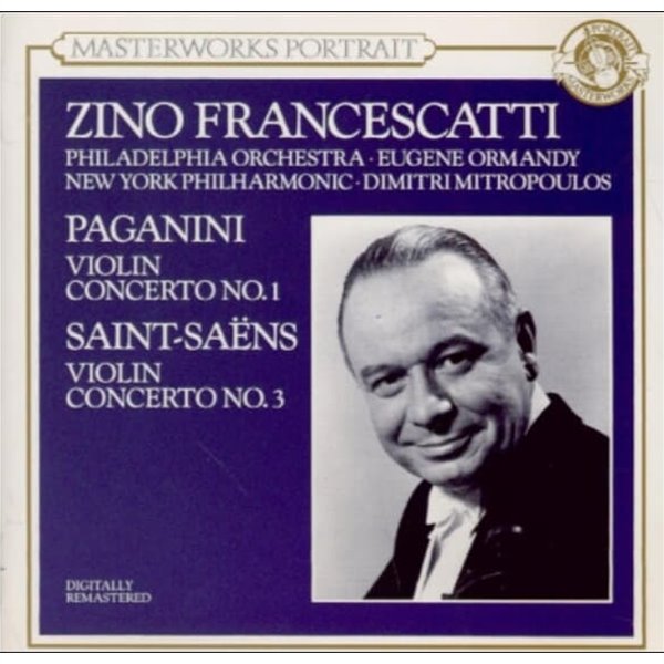 Paganini , Saint-Saens : Violin Concerto No.3 In B Minor - Zino Francescatti (Austria발매)