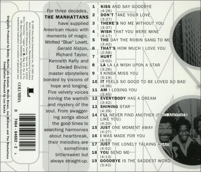 Manhattans (맨하탄스)  - The Best Of The Manhattans (US발매)