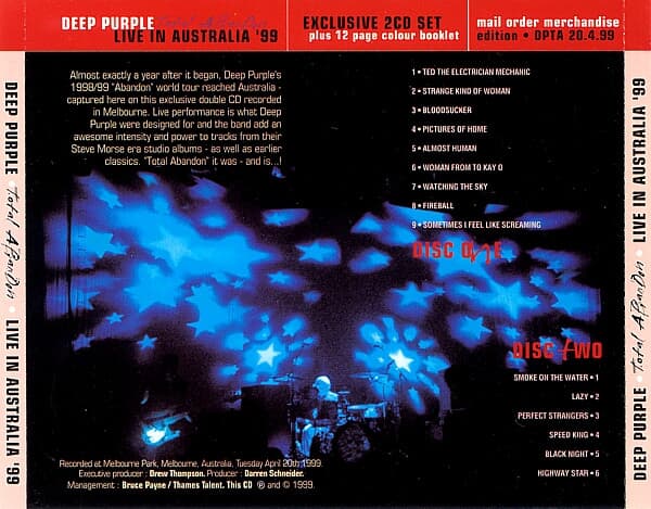 Deep Purple - Total Abandon Australia 99