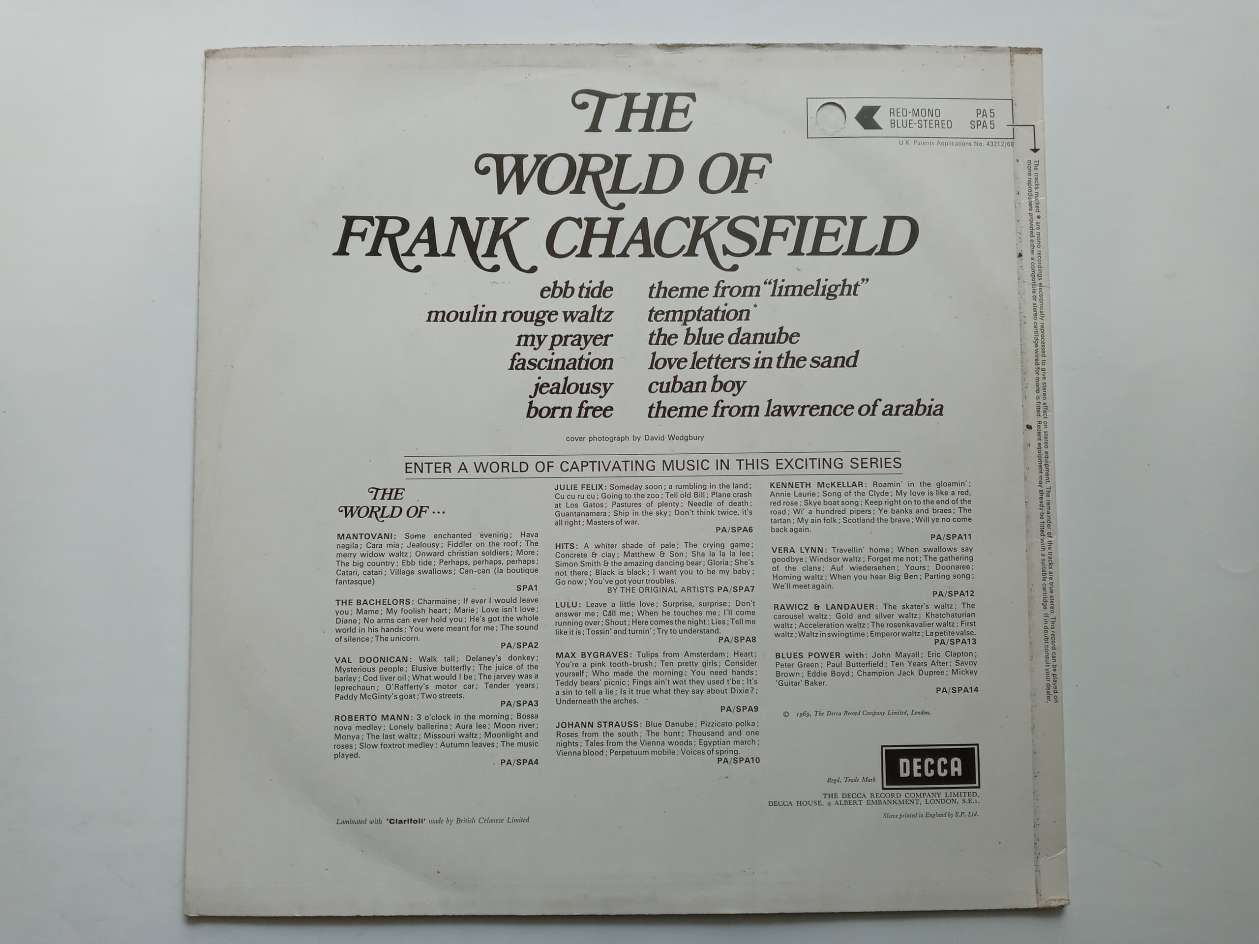 LP(수입) 프랭크 책스필드 Frank Chacksfield and His Orchestra: The World Of Frank Chacksfield