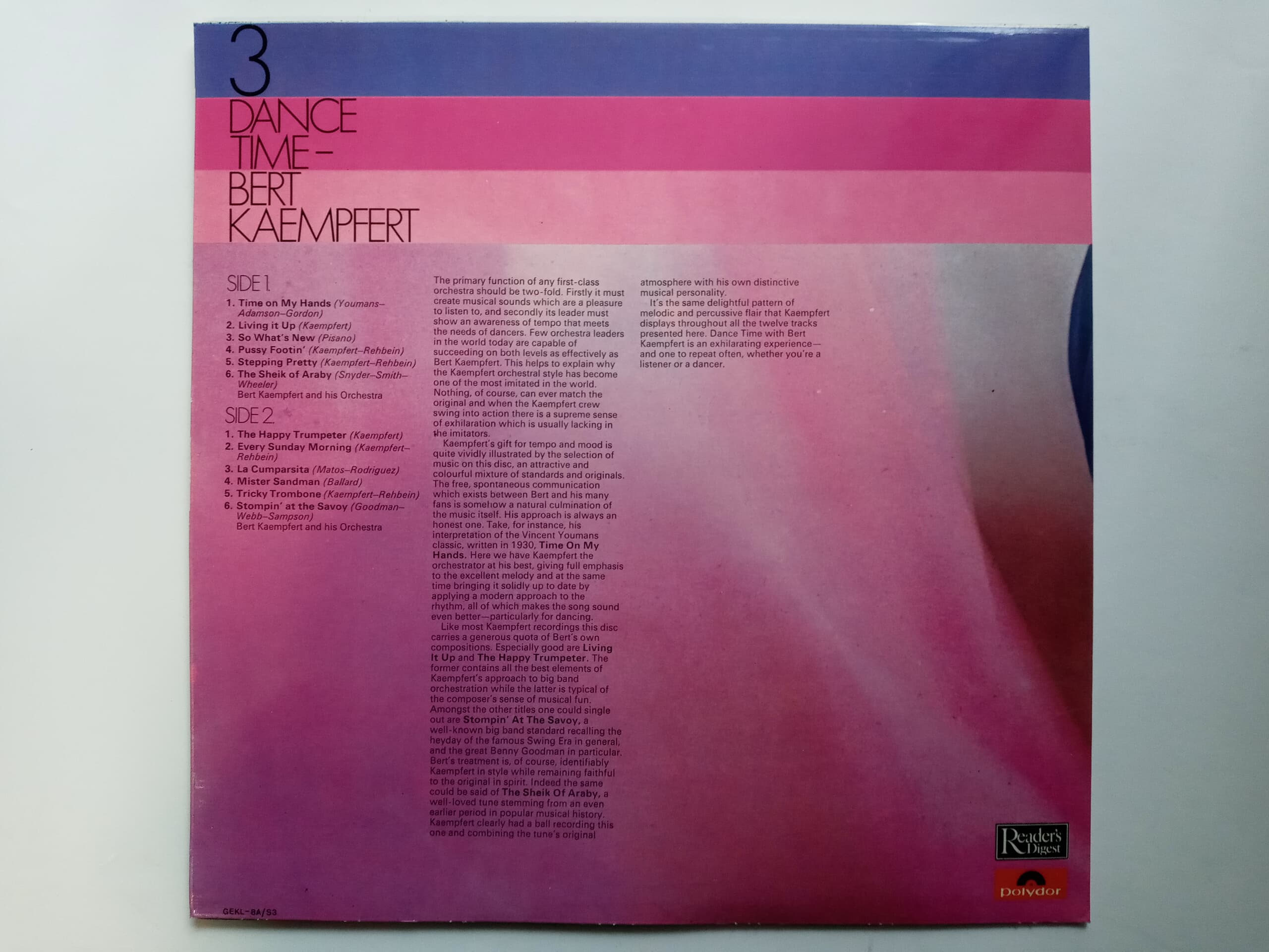 LP(수입) 버트 캠퍼트 Bert Kaempfert Orchestra : Dance Time