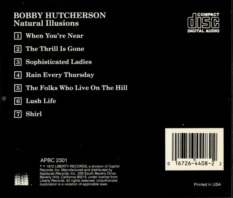 Bobby Hutcherson (바비 허처슨) - Natural Illusions (US발매)