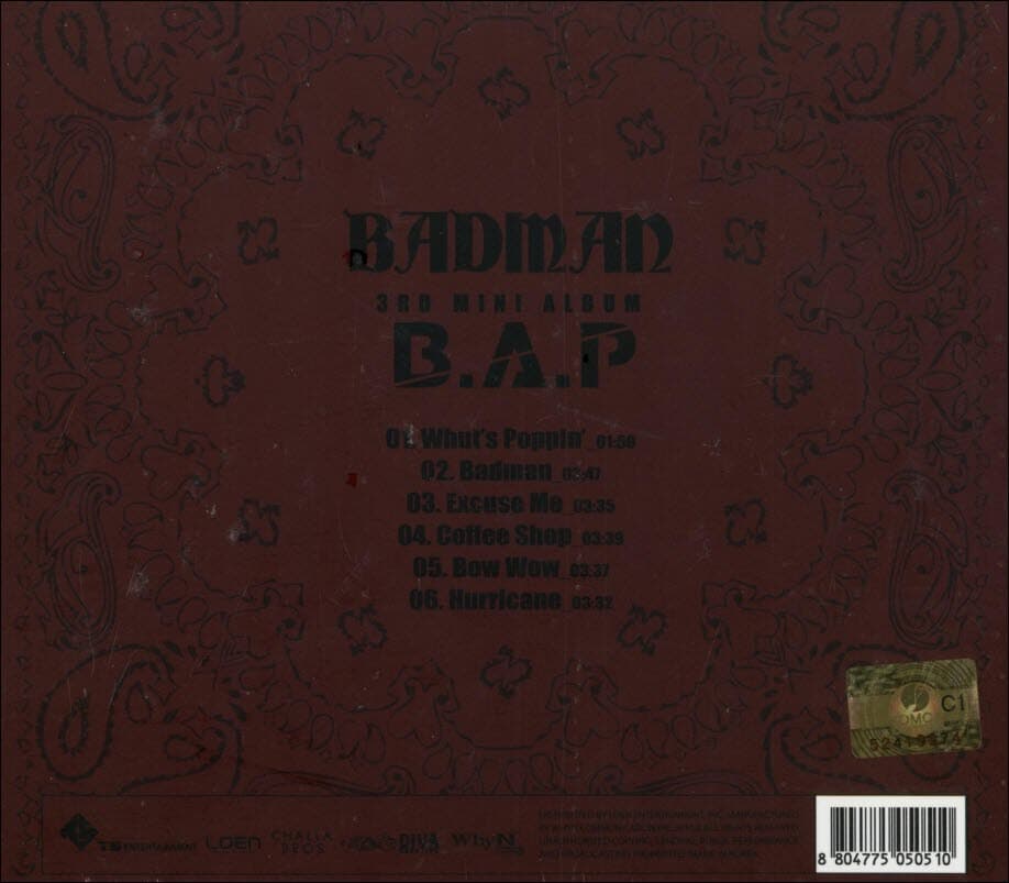 B.A.P (비에이피) - 3rd 미니앨범 : Badman (미개봉)