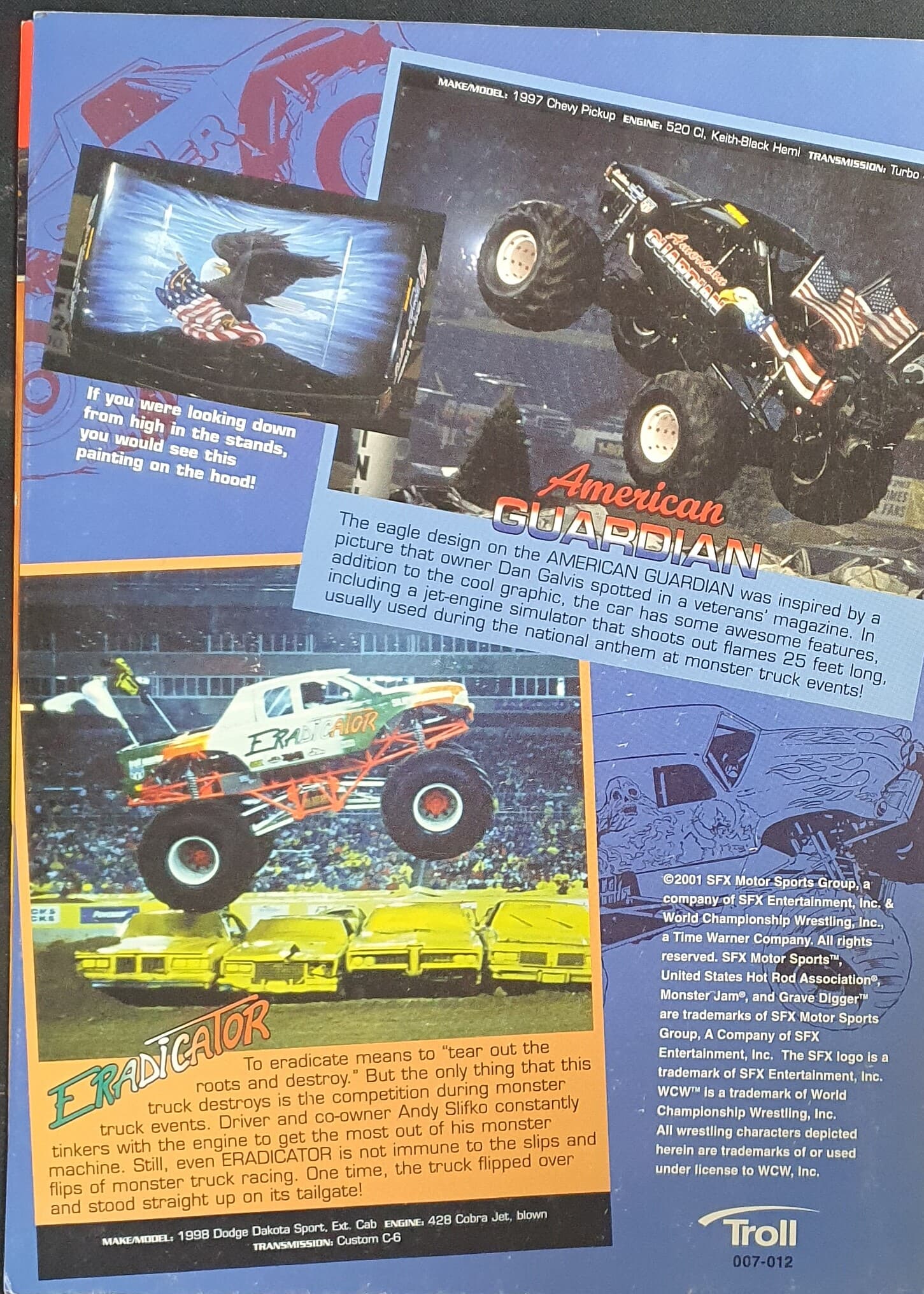 Poster book monster jam featuring monster trucks 