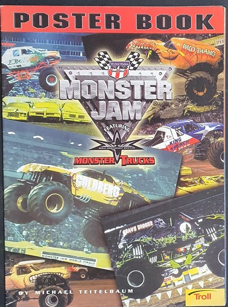 Poster book monster jam featuring monster trucks 