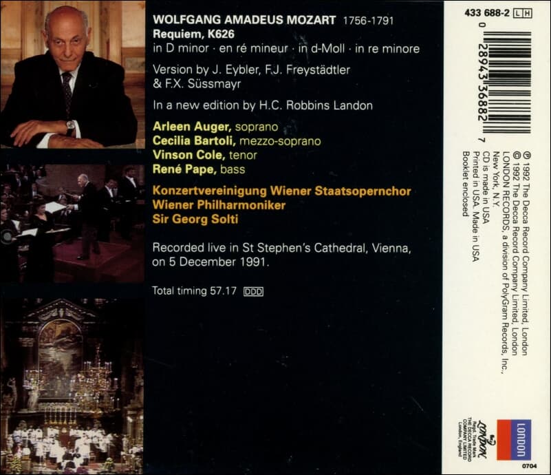 Mozart : Requiem (레퀴엠) , K 626 - Georg Solti (US발매)