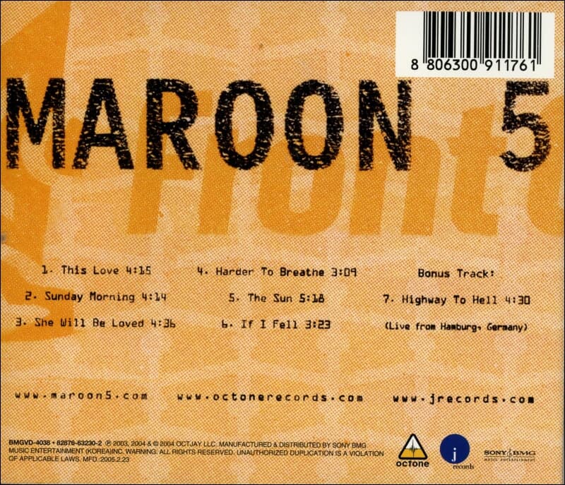 Maroon 5(마룬 파이브) -  1.22.03 Acoustic